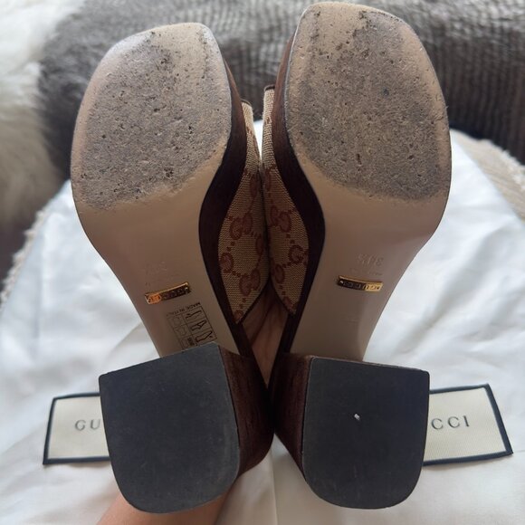 Gucci Houdan Platform Heel in Canvas & Suede - Picture 5 of 7